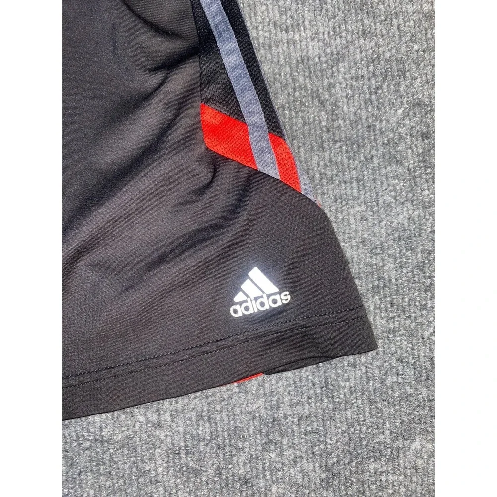 Adidas Athletic Shorts Men Medium Black Mash Panel Elastic Drawstring Waist Logo